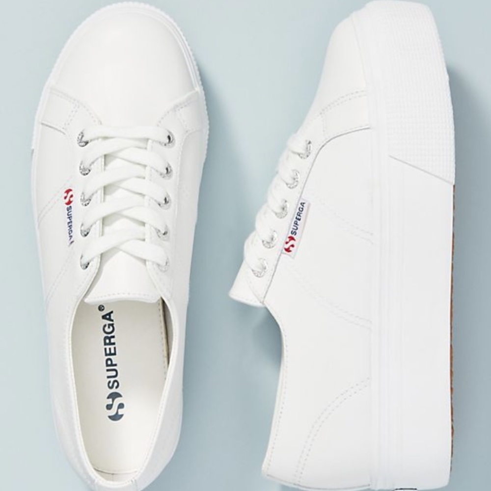 Superga ™️ platform white sneakers